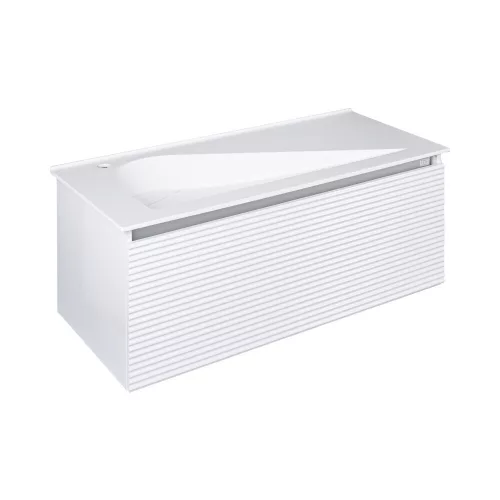 TMP TROYA100 fali fürdőszobabútor - Akrivit öntött műmárvány mosdóval - 100 x 48,5 cm