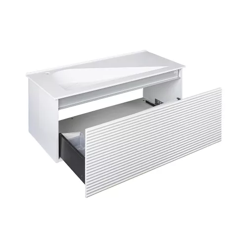 TMP TROYA100 fali fürdőszobabútor - Akrivit öntött műmárvány mosdóval - 100 x 48,5 cm