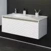 TMP TROYA100 fali fürdőszobabútor - Akrivit öntött műmárvány mosdóval - 100 x 48,5 cm