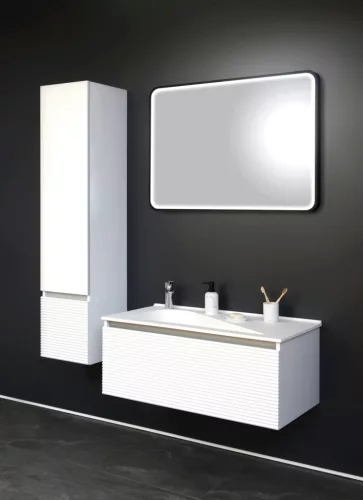 TMP TROYA100 fali fürdőszobabútor - Akrivit öntött műmárvány mosdóval - 100 x 48,5 cm