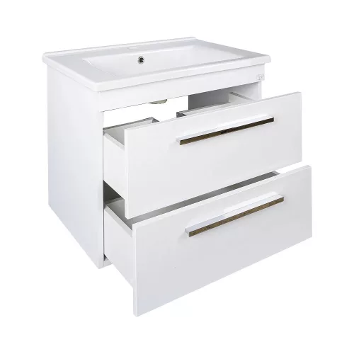 TMP VIVA 65 fali fürdőszobabútor - Sanovit ATRIA 9065 porcelán mosdóval - 65 x 45,5 cm
