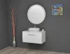 TMP MOON fürdőszobai tükör 80 cm - fehér keret - kerek
