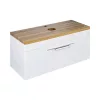 TMP MOON 90 cm fehér - natúr dió - fali fürdőszobabútor - mosdó nélkül - Top Counter mosdókhoz