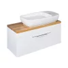 TMP MOON 90 cm fehér - natúr dió - fali fürdőszobabútor - mosdó nélkül - Top Counter mosdókhoz