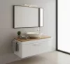 TMP MOON 90 cm fehér - natúr dió - fali fürdőszobabútor - mosdó nélkül - Top Counter mosdókhoz