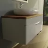 TMP MOON 90 cm fehér - natúr dió - fali fürdőszobabútor - mosdó nélkül - Top Counter mosdókhoz