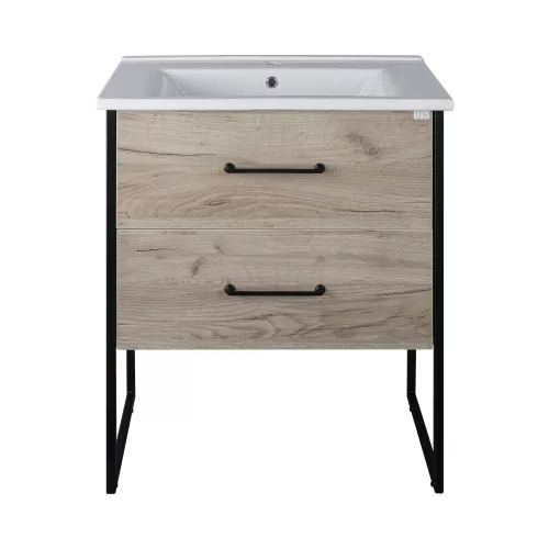TMP IRON 75 álló fürdőszobabútor - Sanovit ATRIA 9075 porcelán mosdóval - 75 x 45,5 cm