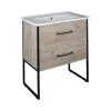 TMP IRON 75 álló fürdőszobabútor - Sanovit ATRIA 9075 porcelán mosdóval - 75 x 45,5 cm