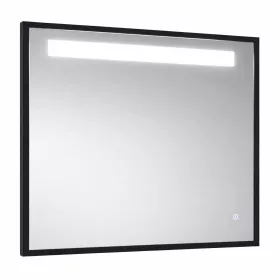   TMP IRON fürdőszobai tükör - FEKETE keret - szögletes - LED világítással - 75 x 68 cm