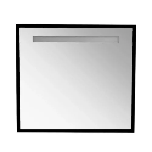 TMP IRON fürdőszobai tükör - FEKETE keret - szögletes - LED világítással - 75 x 68 cm