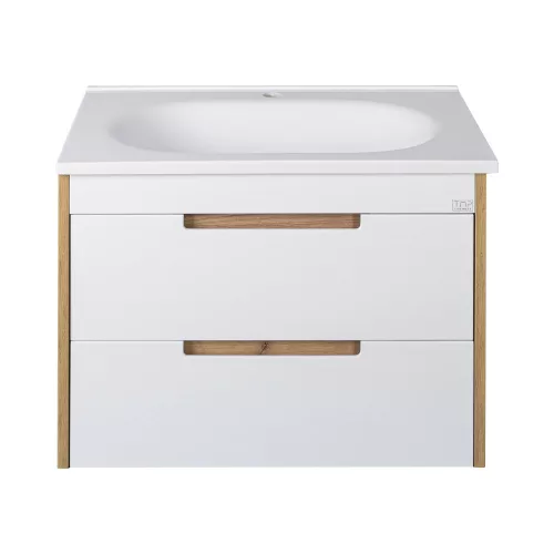 TMP GOLDY 75 fali fürdőszobabútor - öntött műmárvány mosdóval - 75 x 50 x 51 cm