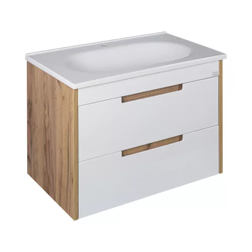 TMP GOLDY 75 fali fürdőszobabútor - öntött műmárvány mosdóval - 75 x 50 x 51 cm