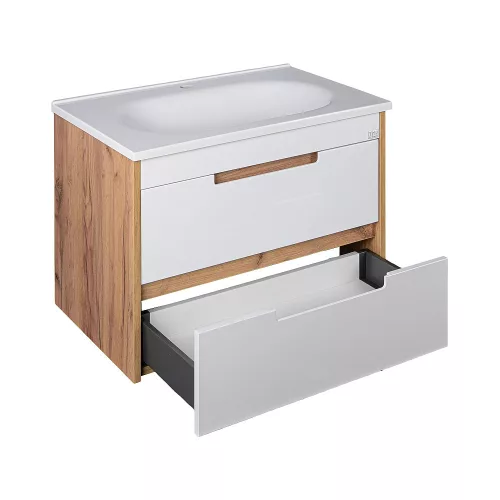 TMP GOLDY 75 fali fürdőszobabútor - öntött műmárvány mosdóval - 75 x 50 x 51 cm