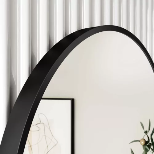 TMP IRON fürdőszobai tükör - FEKETE keret - kerek - 80 cm