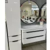 TMP IRON fürdőszobai tükör - FEKETE keret - kerek - 80 cm