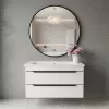TMP IRON fürdőszobai tükör - FEKETE keret - kerek - 70 cm