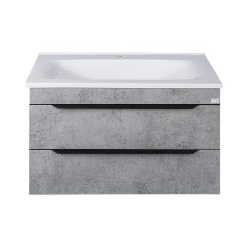 TMP VOX 85 SZÜRKE fali fürdőszobabútor - öntött műmárvány mosdóval - 85 x 47 cm