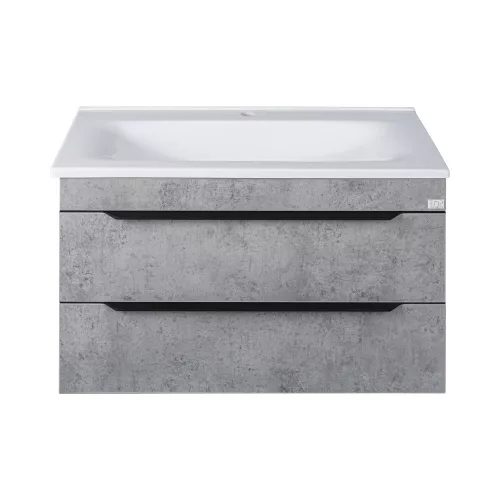 TMP VOX 85 SZÜRKE fali fürdőszobabútor - öntött műmárvány mosdóval - 85 x 47 cm