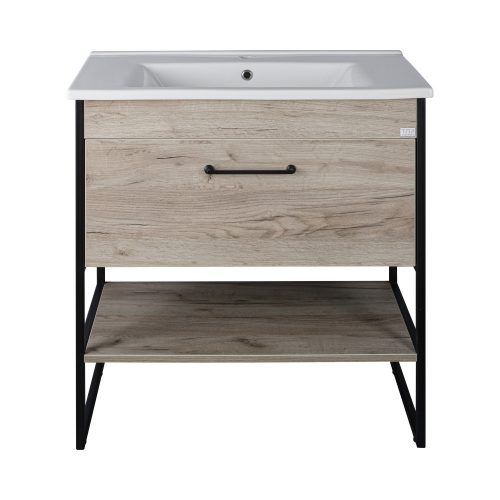TMP IRON 85 álló fürdőszobabútor - Sanovit ATRIA 9085 porcelán mosdóval - 85 x 45,5cm