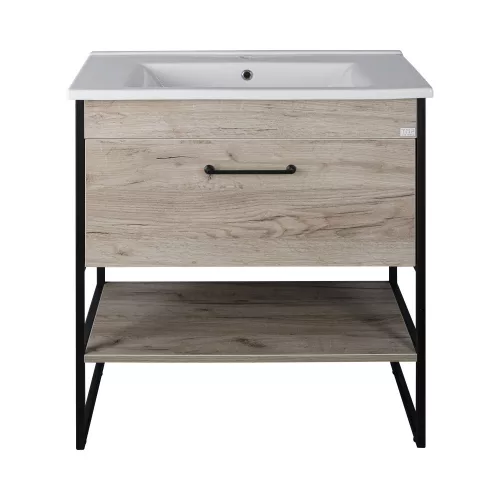 TMP IRON 85 álló fürdőszobabútor - Sanovit ATRIA 9085 porcelán mosdóval - 85 x 45,5cm