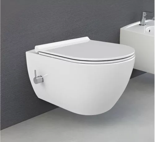 CeraStyle CITY fali WC - BEÉPÍTETT bidé funkcióval - rimless - perem nélküli