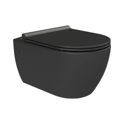 CeraStyle CITY fali WC - MATT FEKETE - rimless - perem nélküli