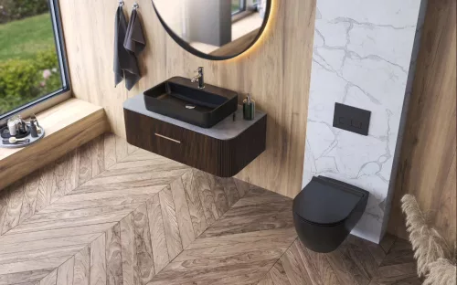 CeraStyle CITY fali WC - MATT FEKETE - rimless - perem nélküli