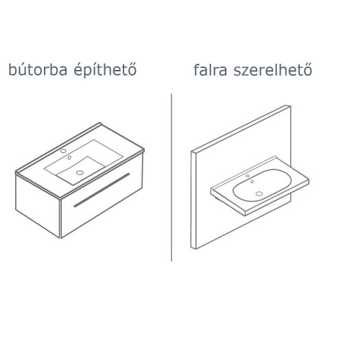 CeraStyle SHARP - porcelán mosdókagyló - 80 x 48 cm