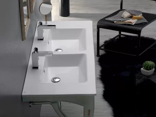 CeraStyle IBIZA - porcelán mosdókagyló - DUPLA - 121 x 51 cm