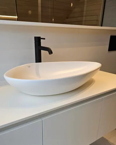 CeraStyle OLIVE - PULTRA ültethető - Top Counter - porcelán mosdó - 75 x 38 cm