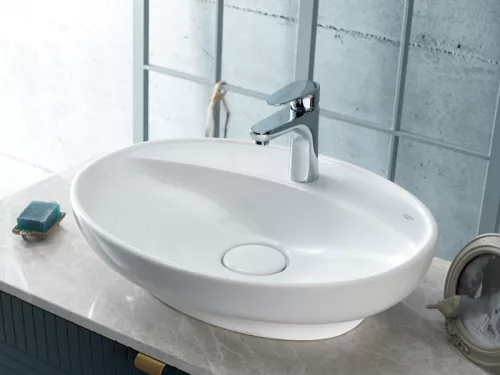 CeraStyle LAL C - PULTRA ültethető - Top Counter - porcelán mosdó - ovális - 60 x 46 cm