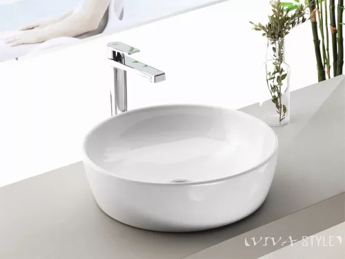 CeraStyle ONE - PULTRA ültethető - Top Counter - porcelán mosdó - O - Ø 46 cm