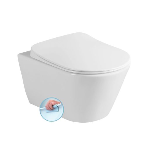 Sanovit AVVA fali WC - rimless - perem nélküli - rejtett szerelésű - mély öblítésű - 53 cm