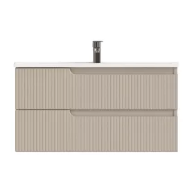   Piramida EURIDIKA fali fürdőszobabútor - műmárvány mosdóval -2 fiókos - PINO BÉZS - 100 x 48 x 53 cm