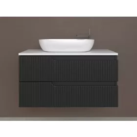   Piramida EURIDIKA fali fürdőszobabútor - mosdópult mosdó nélkül -2 fiókos - PINO FEKETE - 100 x 48 x 53 cm