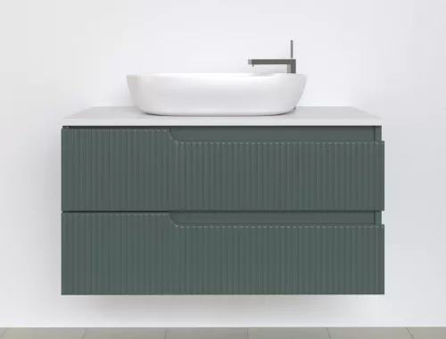 Piramida EURIDIKA fali fürdőszobabútor-mosdópult mosdó nélkül-2 fiókos -PINO ZÖLD- 98 x 48 x 53 cm