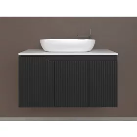   Piramida EURIDIKA fali fürdőszobabútor - mosdópult mosdó nélkül -3 ajtós - PINO FEKETE - 100 x 48 x 53 cm