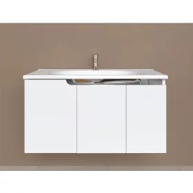   Piramida EURIDIKA fali fürdőszobabútor - műmárvány mosdóval - 3 ajtós - 100 x 48 x 53 cm