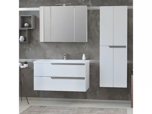 Piramida AKVA Tükrös fürdőszobai szekrény - LED világítással - 100 x 69 x15cm