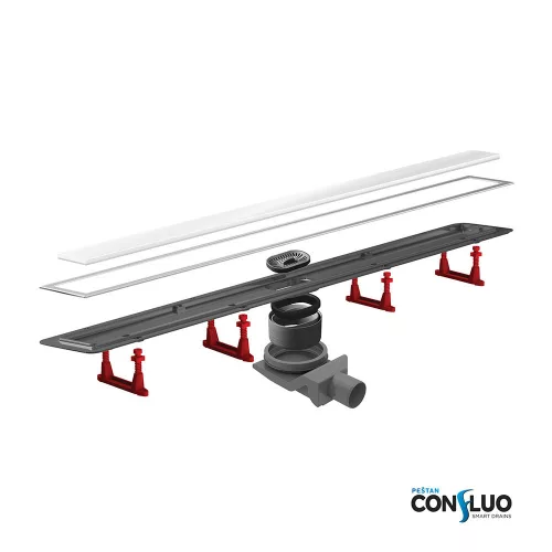 Pestan zuhanyfolyóka Confluo Premium Line fehér üveg 65 cm