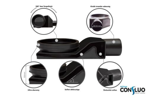 Pestan zuhanyfolyóka Confluo Slim Line 95 cm