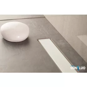   Pestan zuhanyfolyóka Confluo Frameless Line - keret nélküli - FEHÉR üveg 55 cm