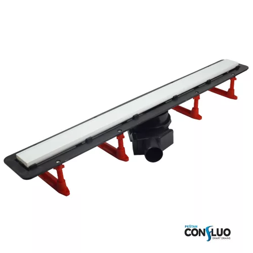 Pestan zuhanyfolyóka Confluo Frameless Line - keret nélküli - FEHÉR üveg 55 cm