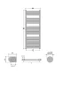 Törölközőszárító radiátor - Viva Platinum Therm - ÍVES - fehér - 700 x 1800 mm