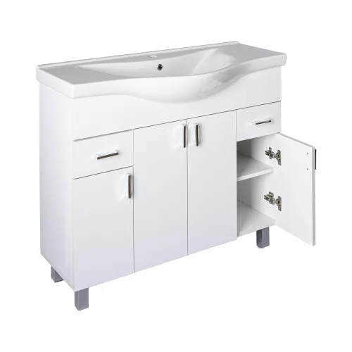 VivaStyle EKONOMIK 100 lábon álló fürdőszobabútor Sanovit ALBATROS 10100 mosdókagyló 99,5x46,5cm