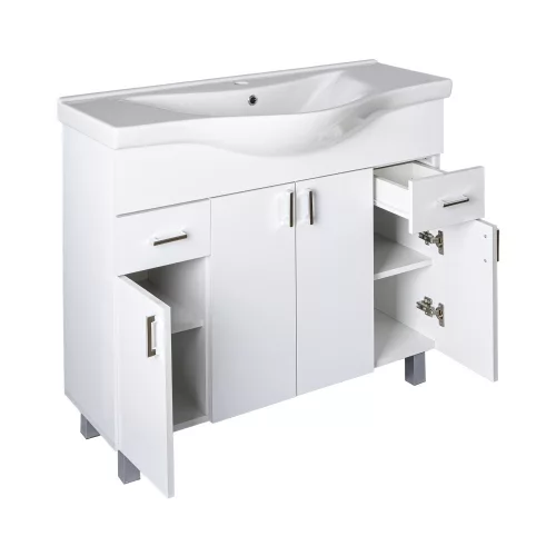 VivaStyle EKONOMIK 100 lábon álló fürdőszobabútor Sanovit ALBATROS 10100 mosdókagyló 99,5x46,5cm