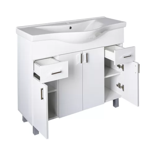 VivaStyle EKONOMIK 100 lábon álló fürdőszobabútor Sanovit ALBATROS 10100 mosdókagyló 99,5x46,5cm