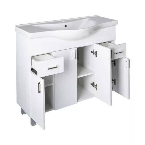 VivaStyle EKONOMIK 100 lábon álló fürdőszobabútor Sanovit ALBATROS 10100 mosdókagyló 99,5x46,5cm