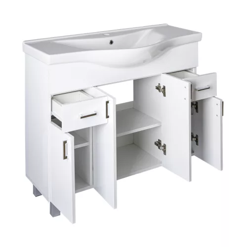 VivaStyle EKONOMIK 100 lábon álló fürdőszobabútor Sanovit ALBATROS 10100 mosdókagyló 99,5x46,5cm