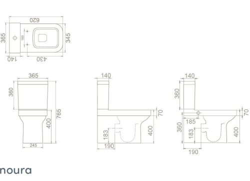 CeraStyle NOURA monoblokk WC - BEÉPÍTETT bidé funkcióval